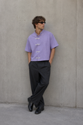 H17 - Chinese Button-Down Shirt Purple