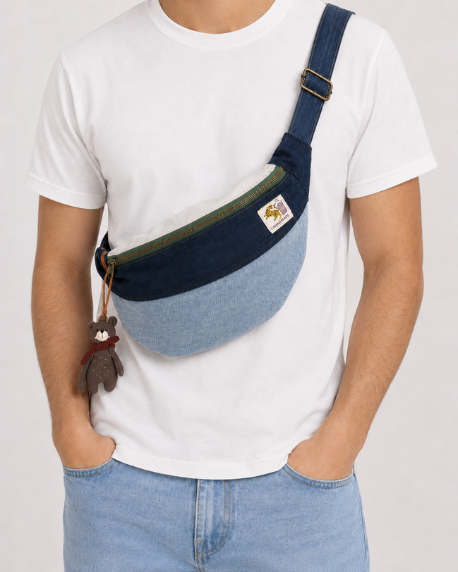 H50 - JEANS POUCH WITH GREEN