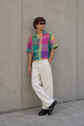 H16 -  Chinese Button-Down Shirt Colorfull