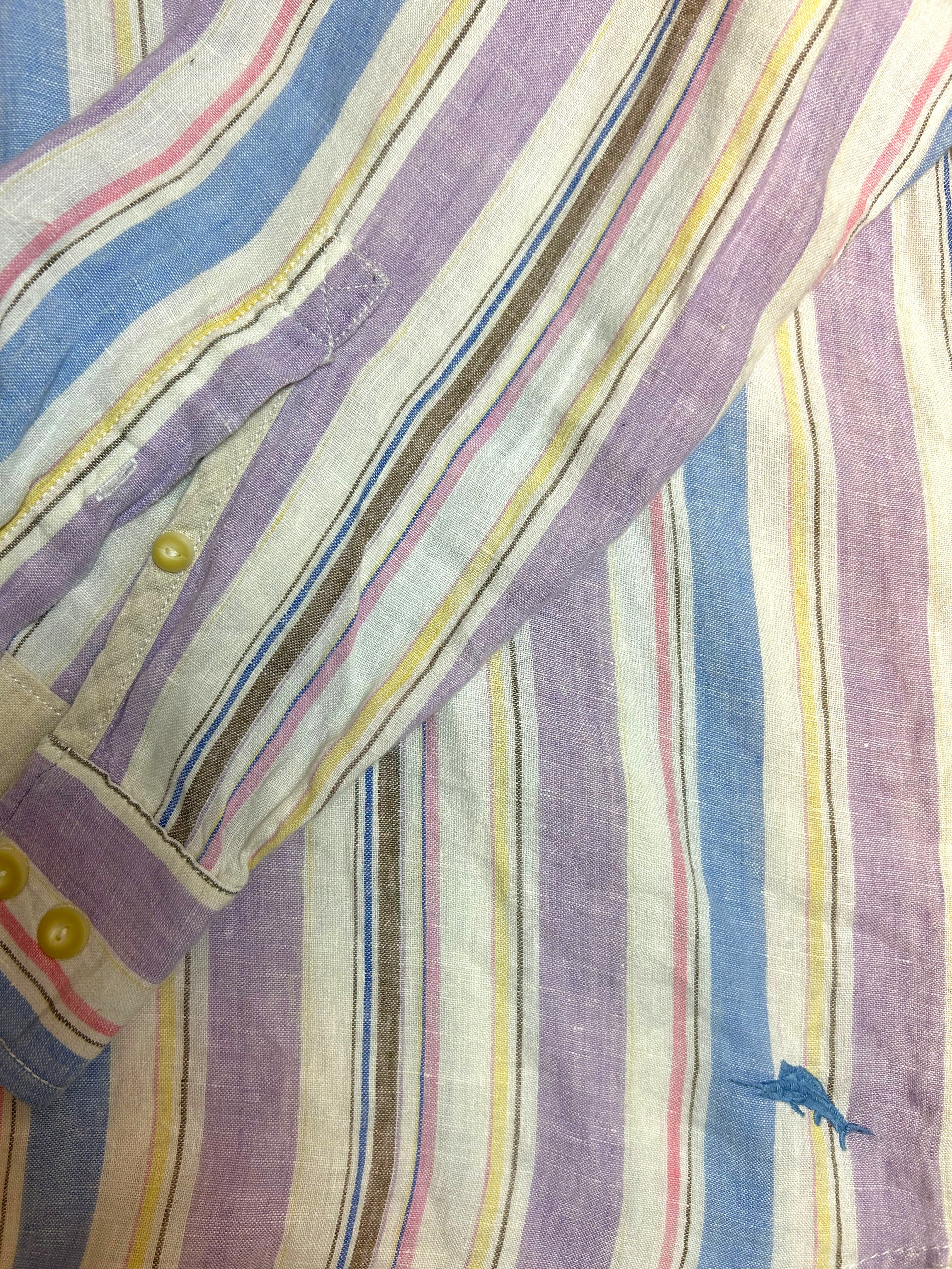 Tommy Bahama Long Sleeve Striped Linen Shirt