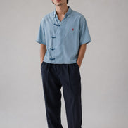 H2 - Chinese Button-Down Shirt Light blue