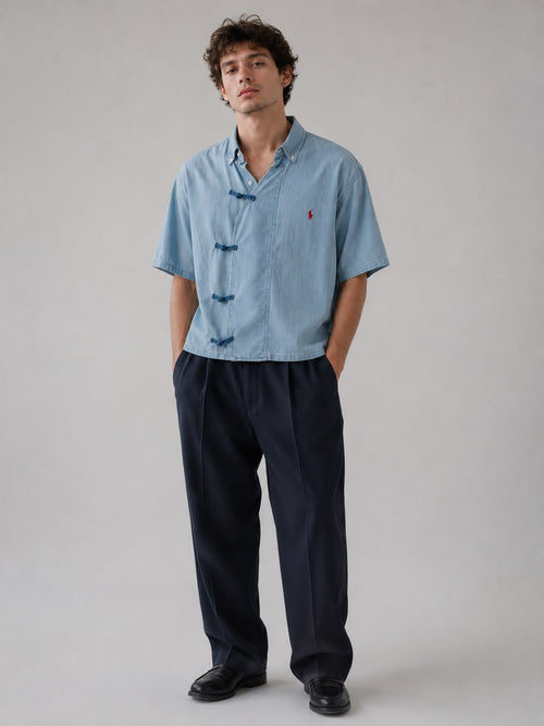 H2 - Chinese Button-Down Shirt Light blue
